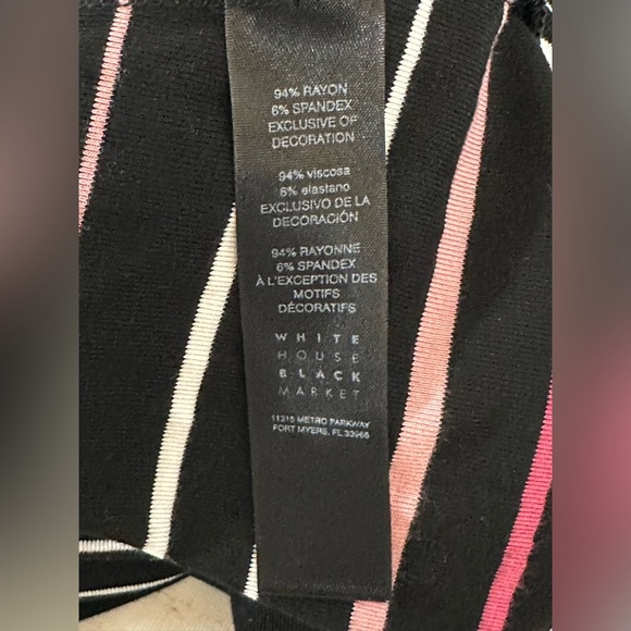 White House Black Market Black and Pink Sleeveless Tie Front Tank Top 🩷🖤 - Picture 9 of 10